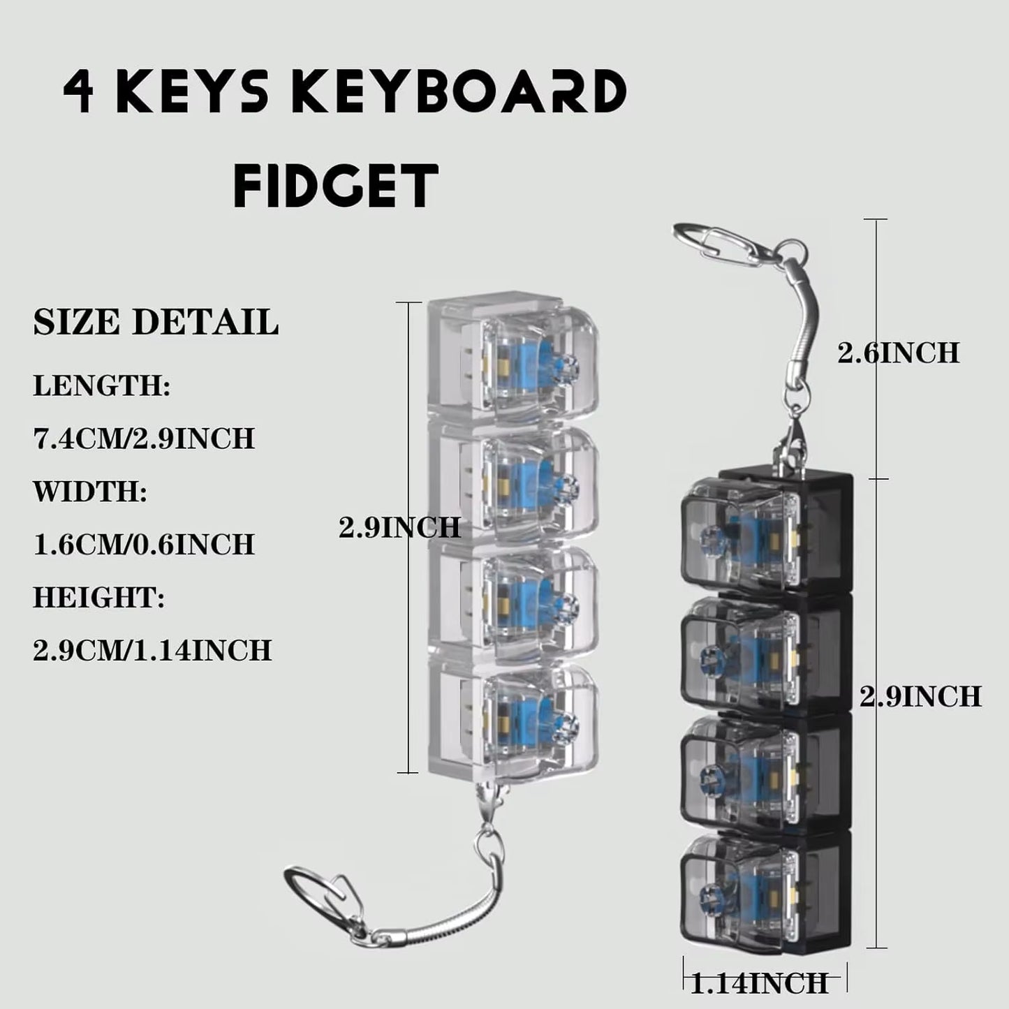 Mini Fidget Keyboard keychain