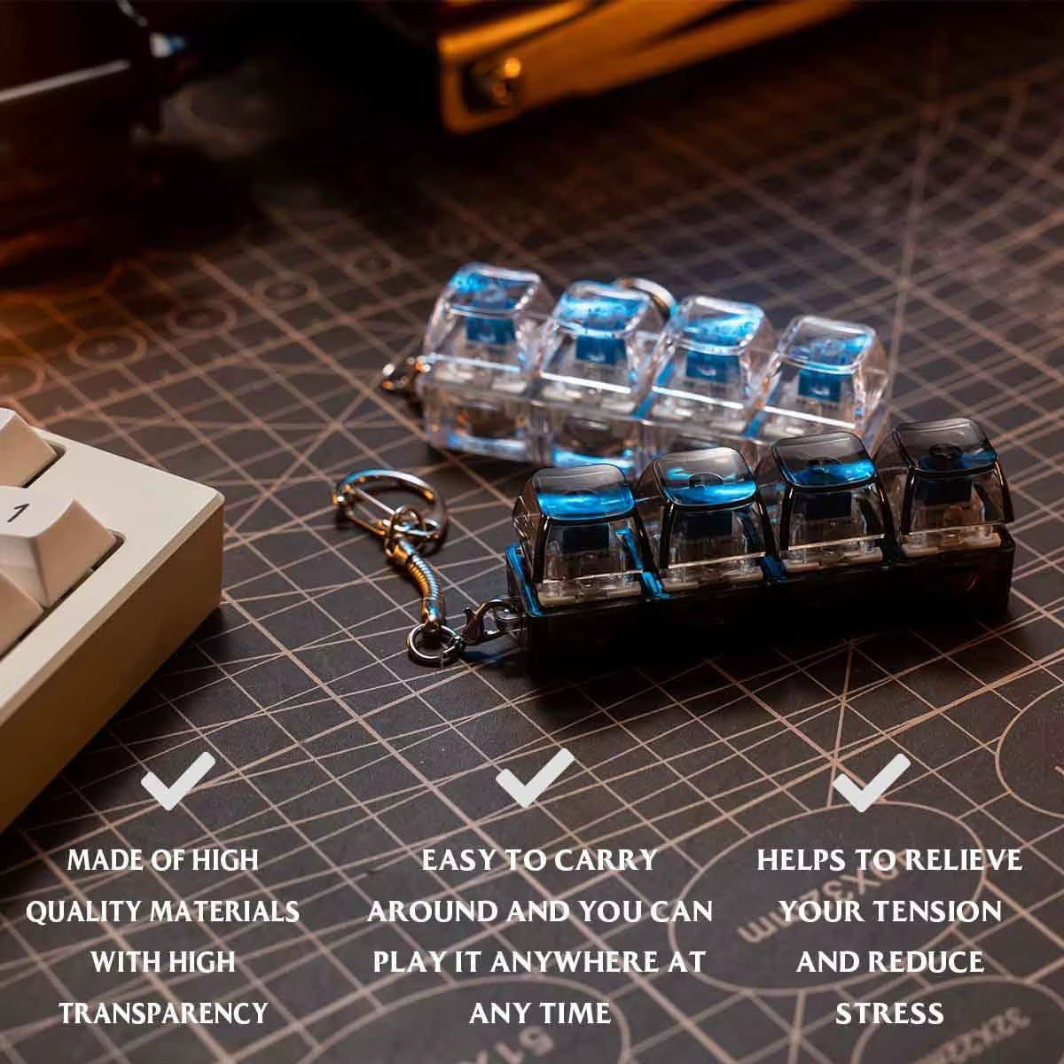 Mini Fidget Keyboard keychain